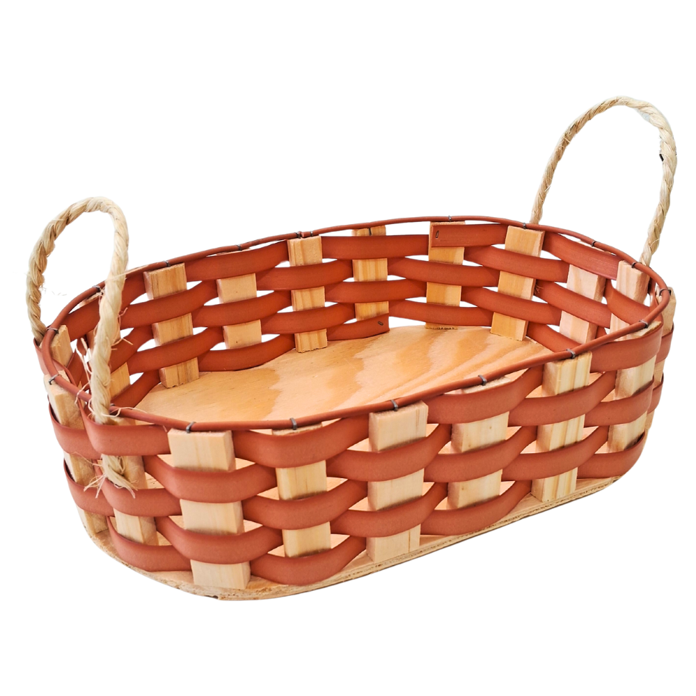 BANDEJA OVAL MD RATTAN LARANJA